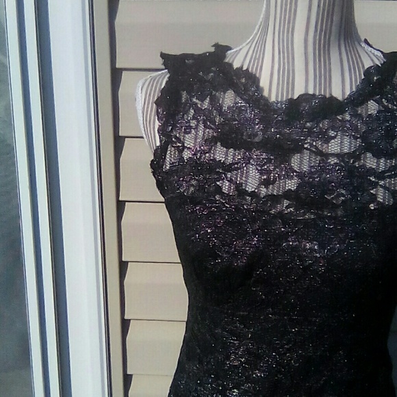 Nicole Miller Black Lace Dress Sz4 EUC - Picture 2 of 8